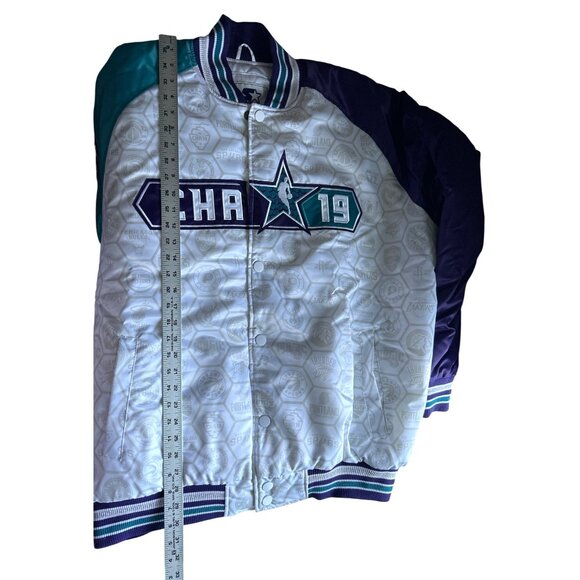 Starter NBA Charlotte 2019 All-Star Game Jacket 2XL White Teal Purple - Picture 5 of 11